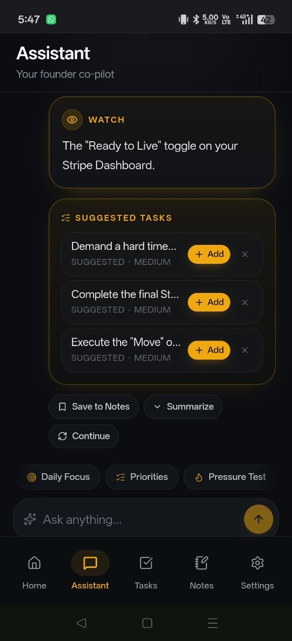 FounderOS suggested tasks
